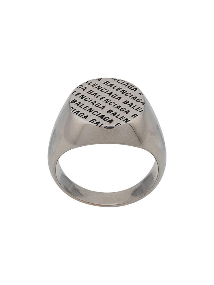 Balenciaga Precious Logo Ring - Metallic