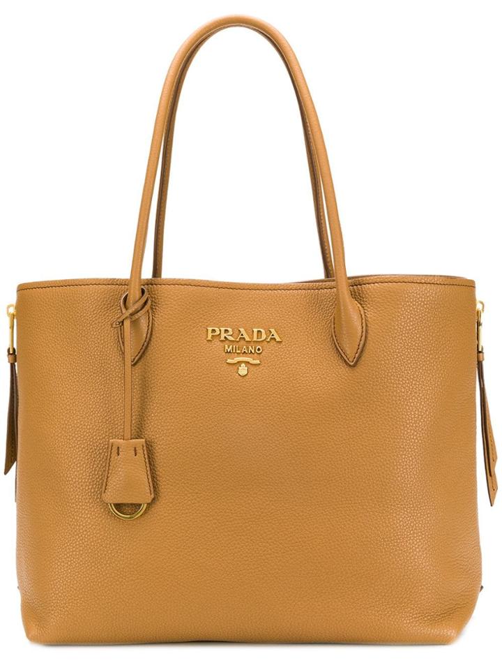 Prada Logo Tote - Brown