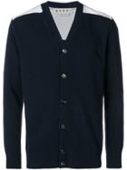 Marni Contrasting Panel Cardigan - Blue