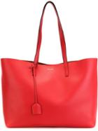 Saint Laurent Large Shopper Tote, Women's, Red, Calf Leather