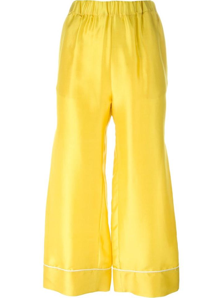 Erika Cavallini 'akuti' Contrast Detail Wide Leg Cropped Trousers