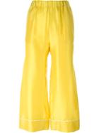 Erika Cavallini 'akuti' Contrast Detail Wide Leg Cropped Trousers