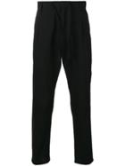 Paolo Pecora Striped Tapered Trousers - Black