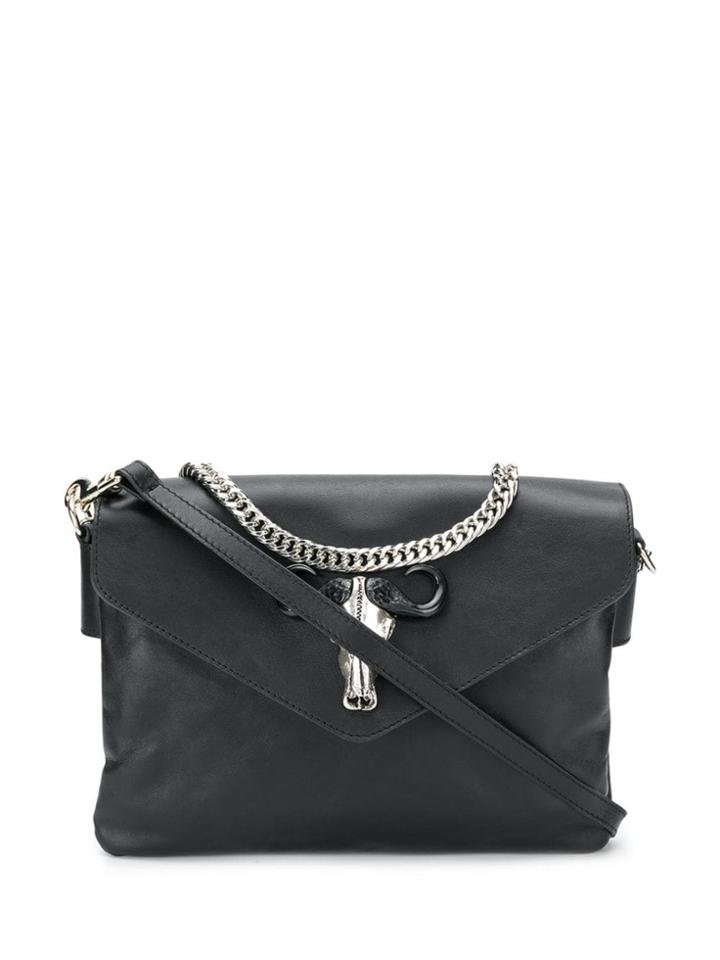 Just Cavalli Black Leather Shoulder Bag