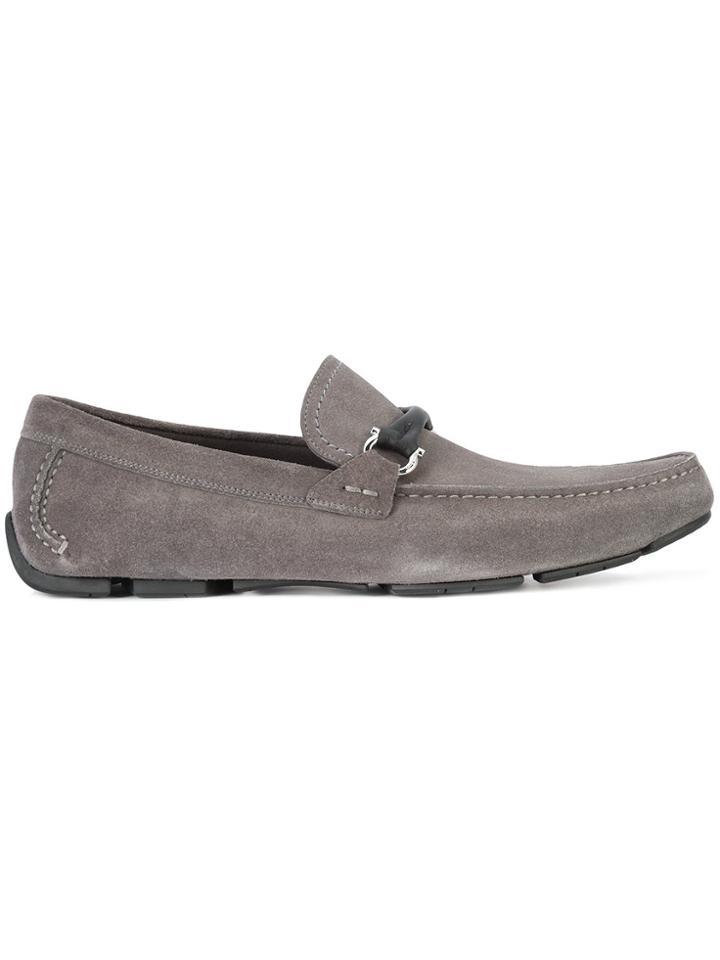 Salvatore Ferragamo Gancio Detail Loafers - Grey