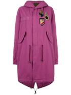 Mr & Mrs Italy Multipatched Midi Parka - Pink & Purple