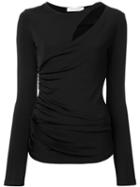 Pierre Balmain Cut Out Detail Top, Women's, Size: 38, Black, Spandex/elastane/viscose