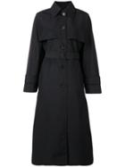 Prada Belted Button Trench Coat - Black