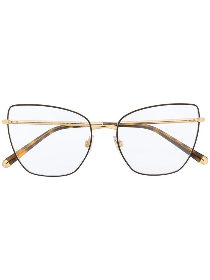Dolce & Gabbana Eyewear Cat Eye Wire Glasses - Gold