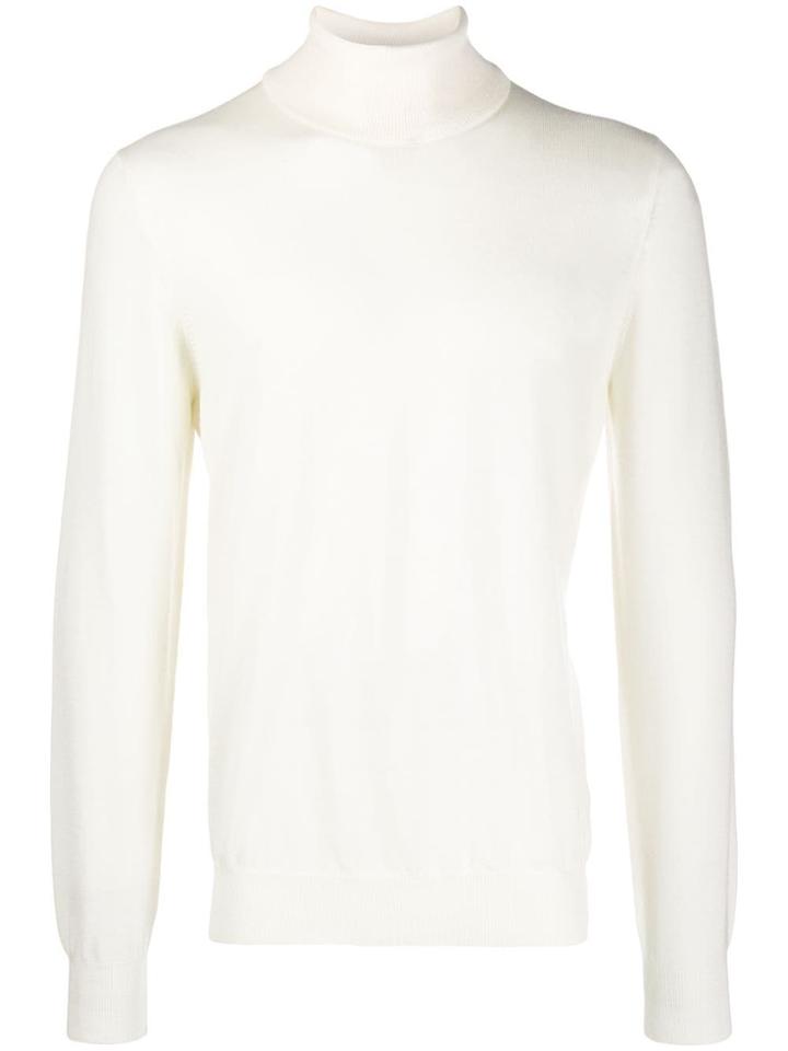 Fay Basic Round Neck Jumper - White