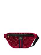 Gucci Gg Velvet Belt Bag - Red
