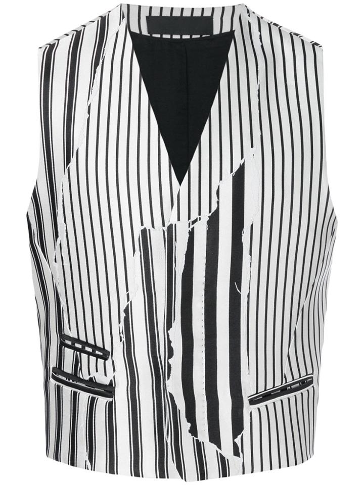 Haider Ackermann Optical Strip Gilet - White