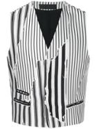 Haider Ackermann Optical Strip Gilet - White