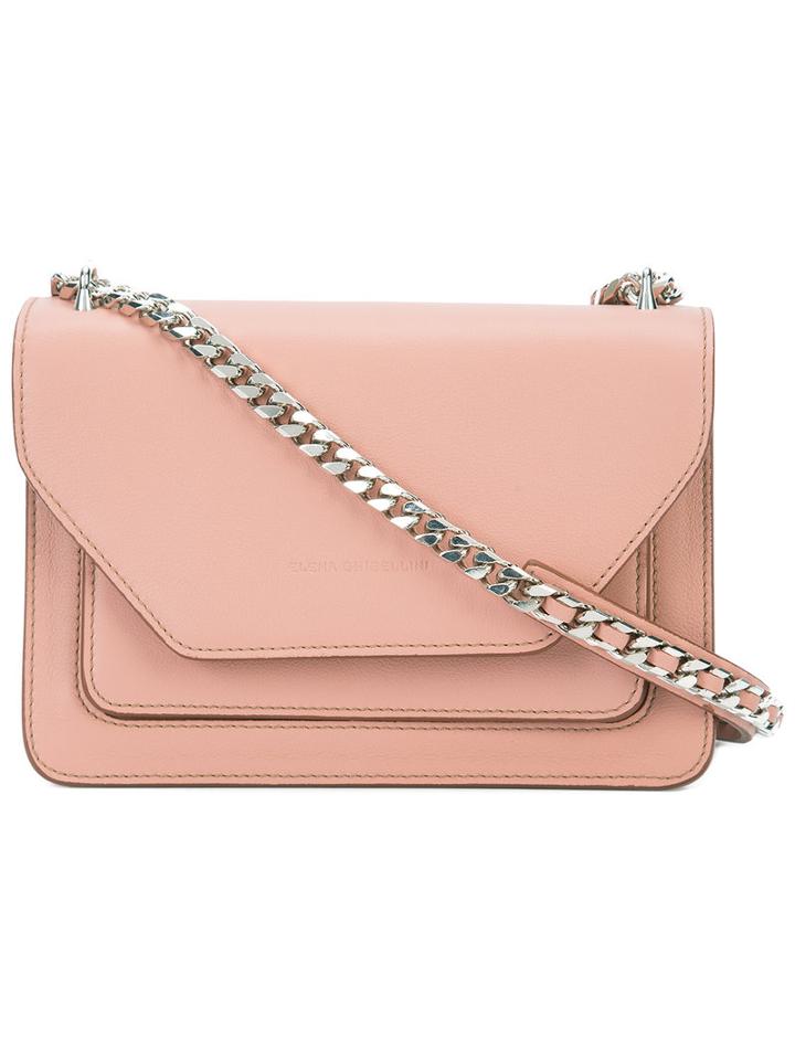 Elena Ghisellini Flap Shoulder Bag, Women's, Pink/purple, Leather