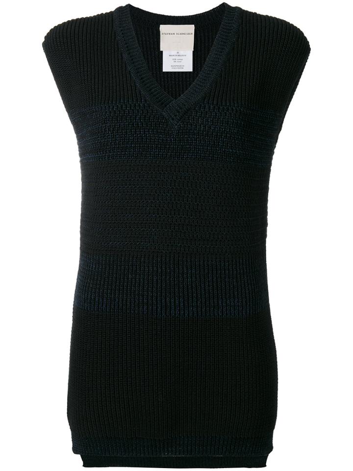 Stephan Schneider V-neck Knitted Tank - Blue