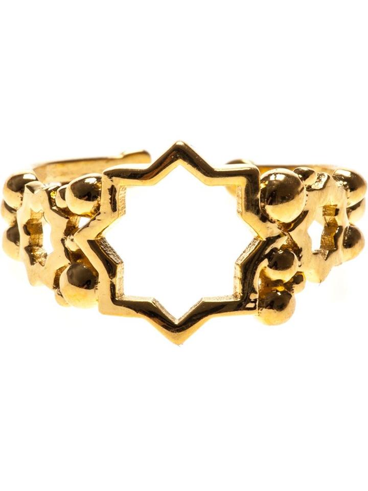 Leivankash Cut Out Star Open Ring, Women's, Metallic