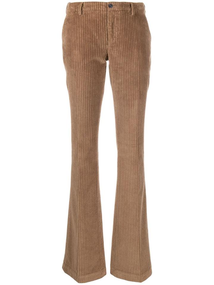 Pt01 Flared Corduroy Troousers - Brown
