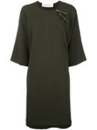 Gianluca Capannolo Collar Fastening Detail Dress, Women's, Size: 42, Green, Viscose/spandex/elastane