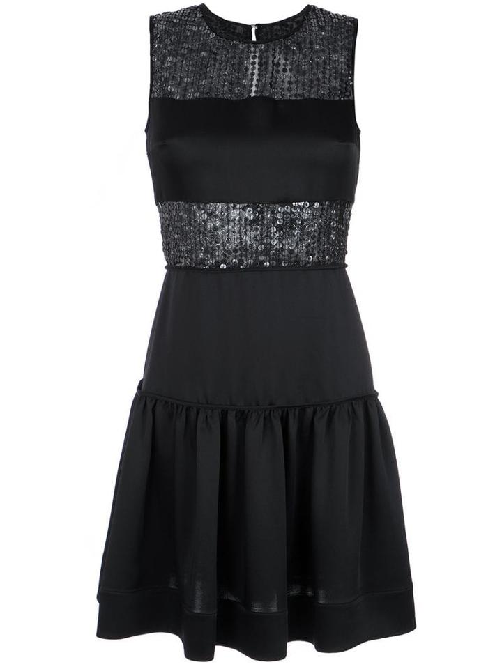 Gloria Coelho Sequin Panelled Dress - Black