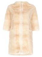 Liska Mink Fur Coat, Women's, Size: Medium, Nude/neutrals, Silk/mink Fur