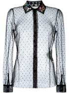 Red Valentino Embroidered Collar Tulle Shirt