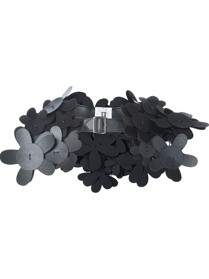 Comme Des Garçons Noir Kei Ninomiya Flower Collar, Women's, Size: Medium, Black, Artificial Leather