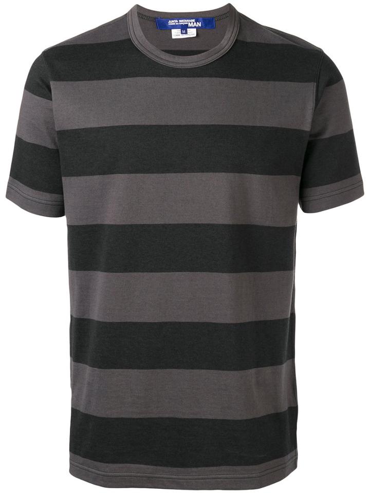 Junya Watanabe Comme Des Garçons Man Striped T-shirt, Men's, Size: Small, Black, Cotton