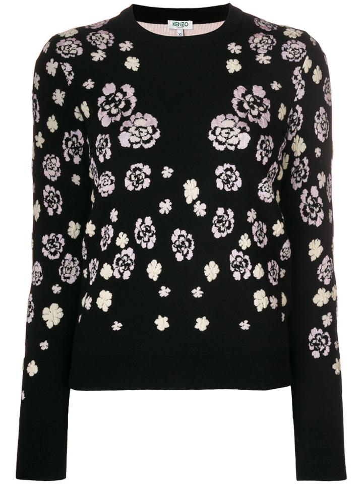 Kenzo Floral Fitted Sweater - Black