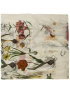 Oscar De La Renta Flower Harvest Printed Scarf - White