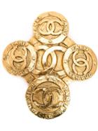 Chanel Vintage Cross Logo Brooch