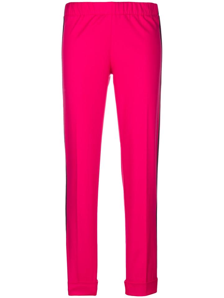 P.a.r.o.s.h. Striped Side Panel Straight Trousers - Pink & Purple