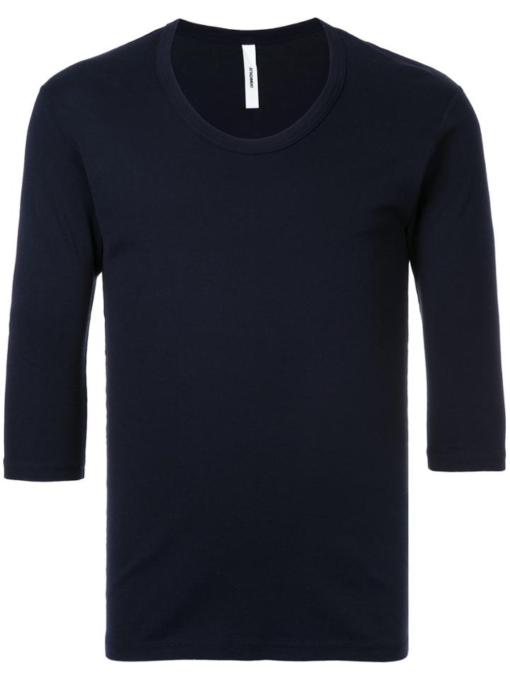 Attachment Cropped Sleeves T-shirt - Blue