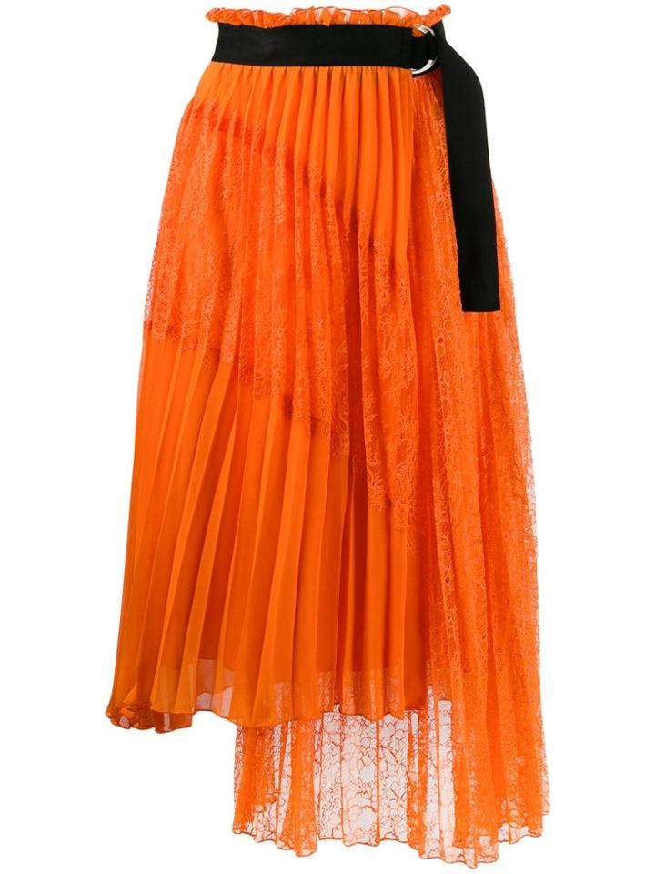 Ermanno Ermanno Pleated Asymmetric Skirt - Orange