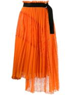 Ermanno Ermanno Pleated Asymmetric Skirt - Orange
