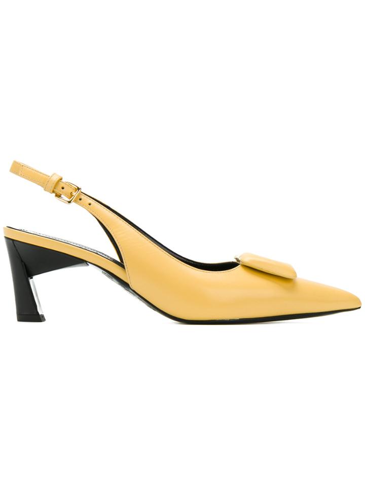 Marni Button Detail Pumps - Yellow & Orange