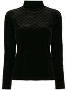 Gucci Pre-owned Gg Pattern High Neck Top - Black