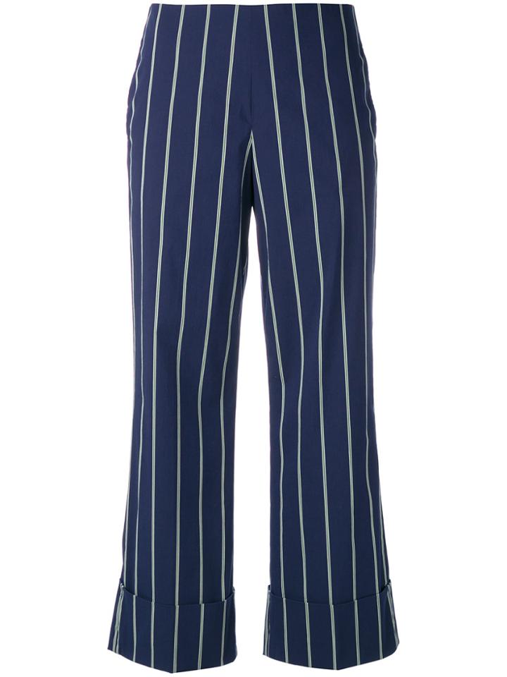 Fay Pinstripe Trousers - Blue