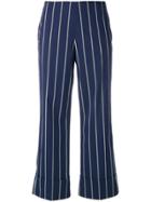 Fay Pinstripe Trousers - Blue