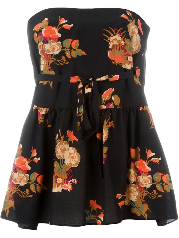 Valentino Floral Strapaless Top