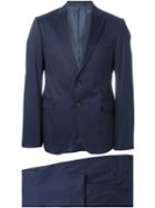 Armani Collezioni Two Piece Suit, Men's, Size: 56, Blue, Cotton/spandex/elastane/acetate/viscose