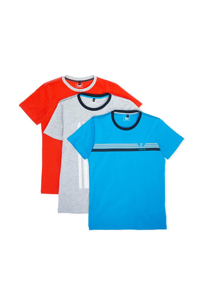 Armani Junior Pack Of Three Logo Print T-shirts - Multicolour