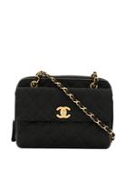 Chanel Vintage Cotton Turn-lock Tote Bag - Black