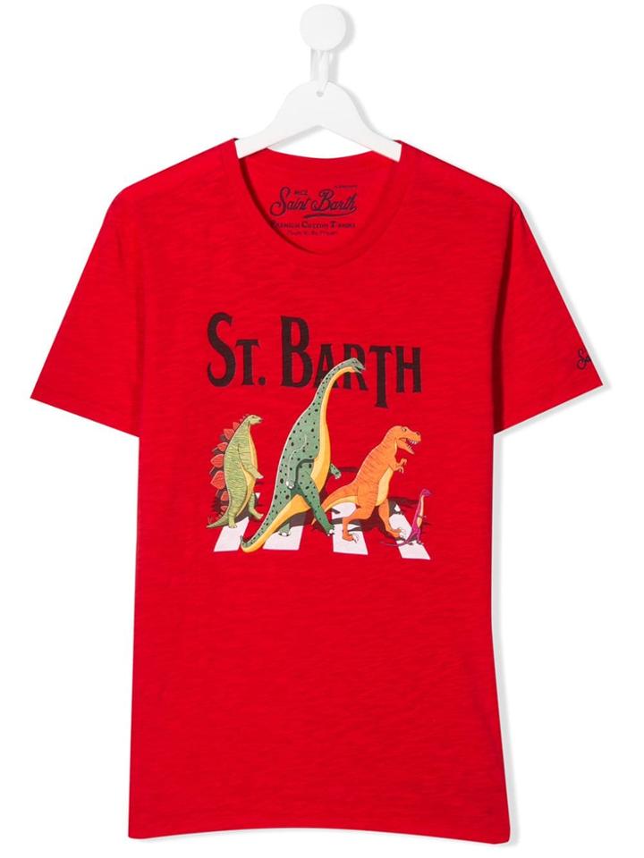 Mc2 Saint Barth Kids Logo Print T-shirt - Red