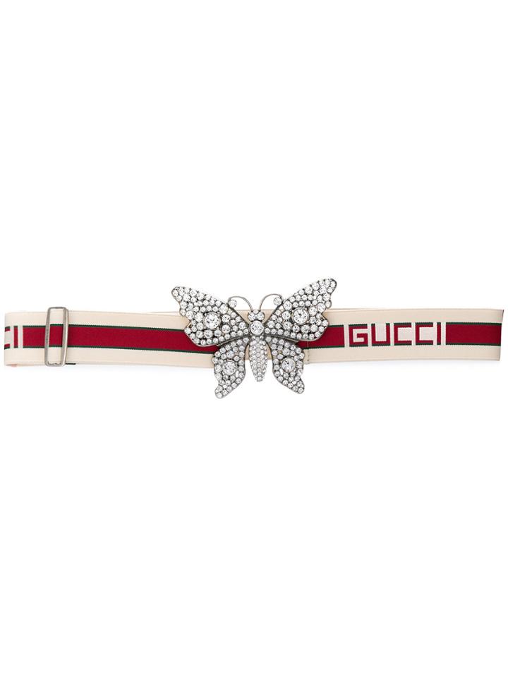 Gucci Butterfly Buckle Logo Belt - Nude & Neutrals
