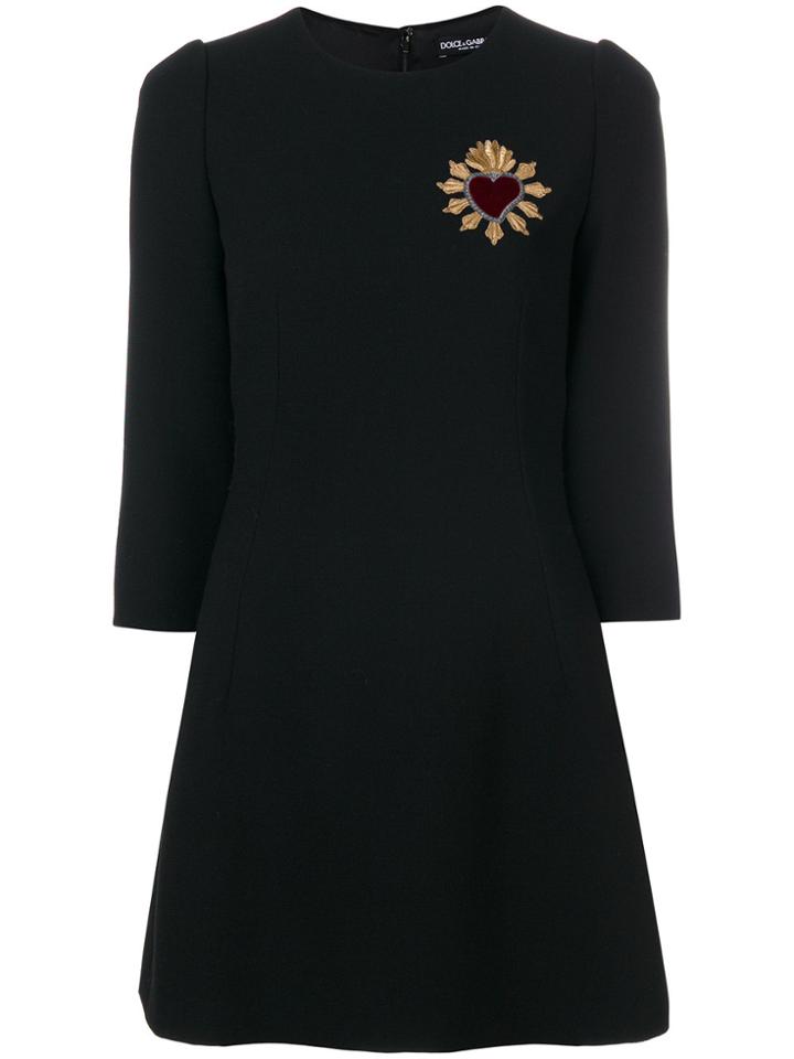 Dolce & Gabbana A-line Embroidered Dress - Black