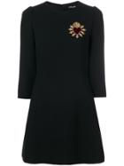 Dolce & Gabbana A-line Embroidered Dress - Black