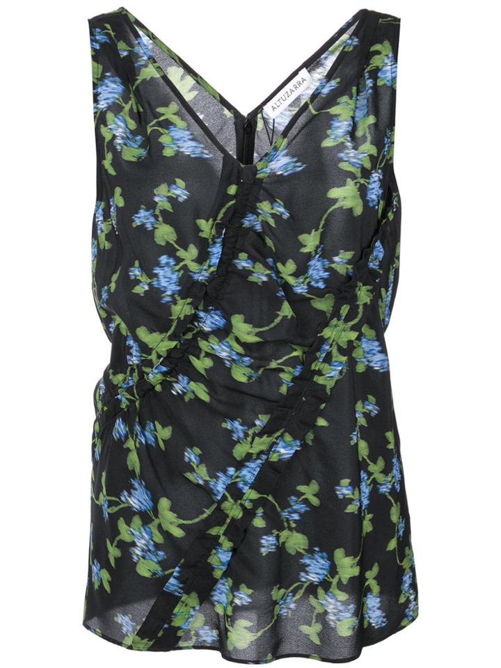 Altuzarra Floral-print Top - Black