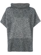 Fabiana Filippi - Textured Poncho Sweater - Women - Cotton/polyamide/spandex/elastane/silicone - One Size, Grey, Cotton/polyamide/spandex/elastane/silicone