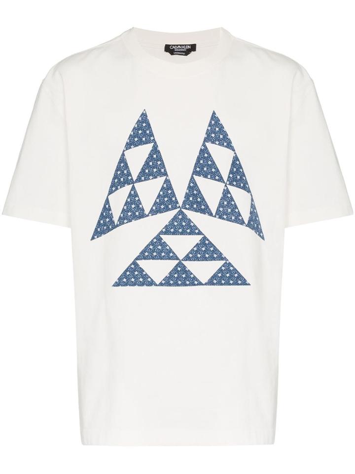 Calvin Klein 205w39nyc Triangle Print Cotton T Shirt - White