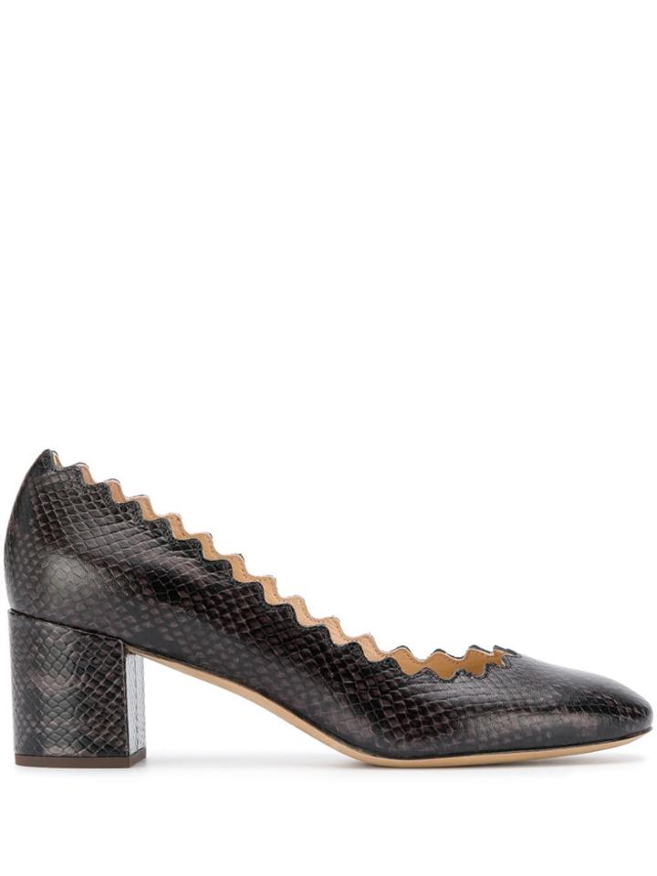 Chloé Scallop Edged Pumps - Black